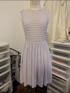 American Apparel Lavender Lace Bodice Midi Dress